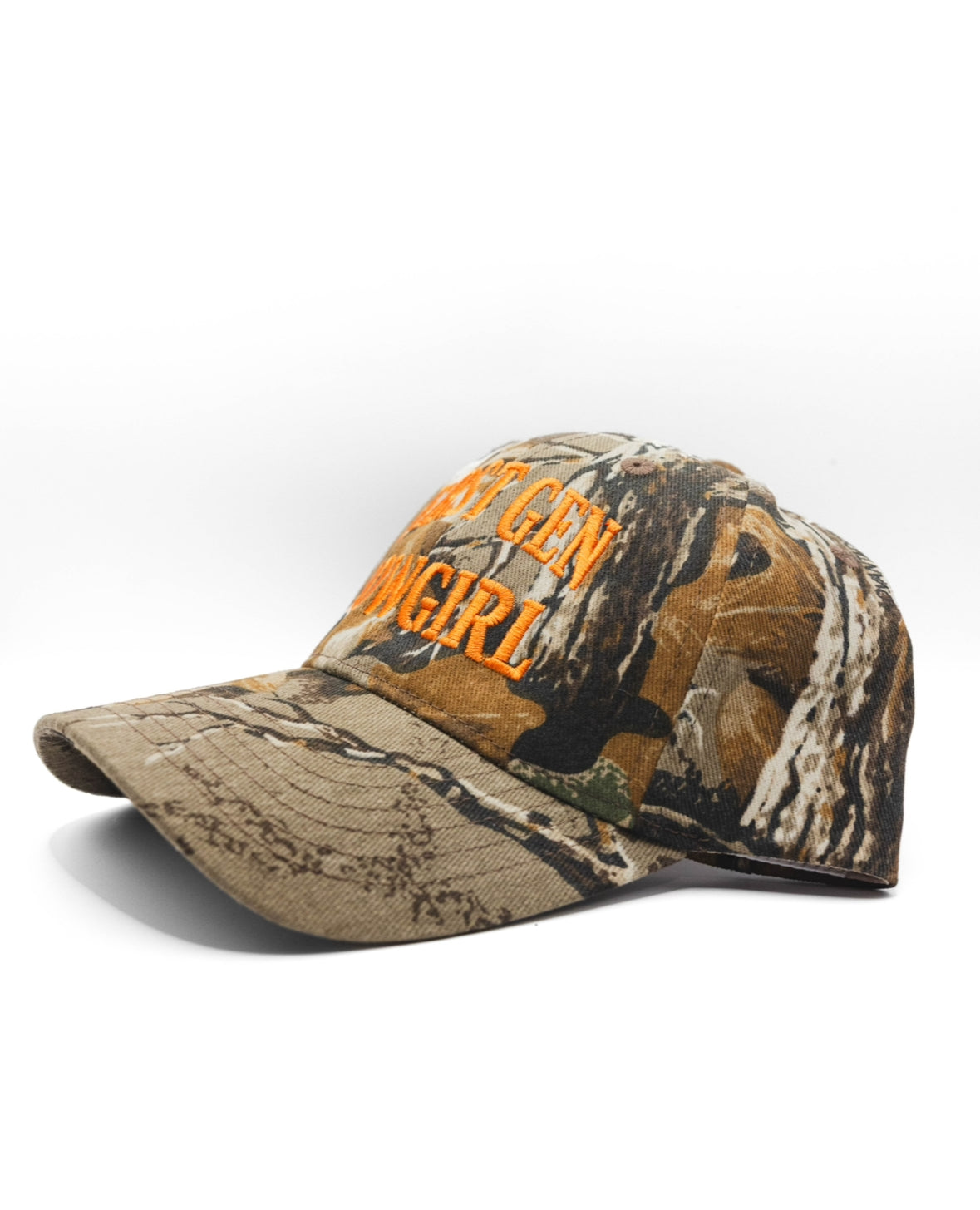 First Gen Cowgirl Camo Cap - Standard Logo in Orange on Classic Camo